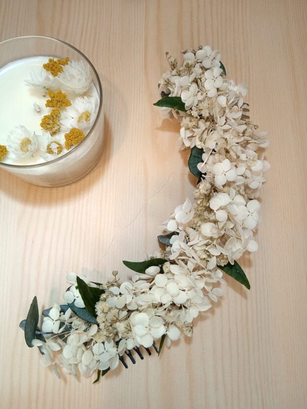 Tocado hortensias